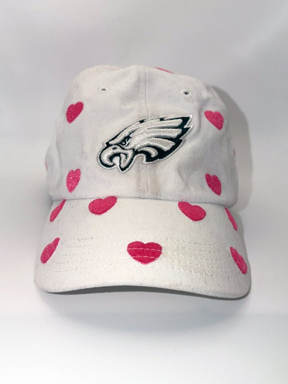 Philadelphia Eagles Toddler White & Pink Hearts Hat - '47 Brand